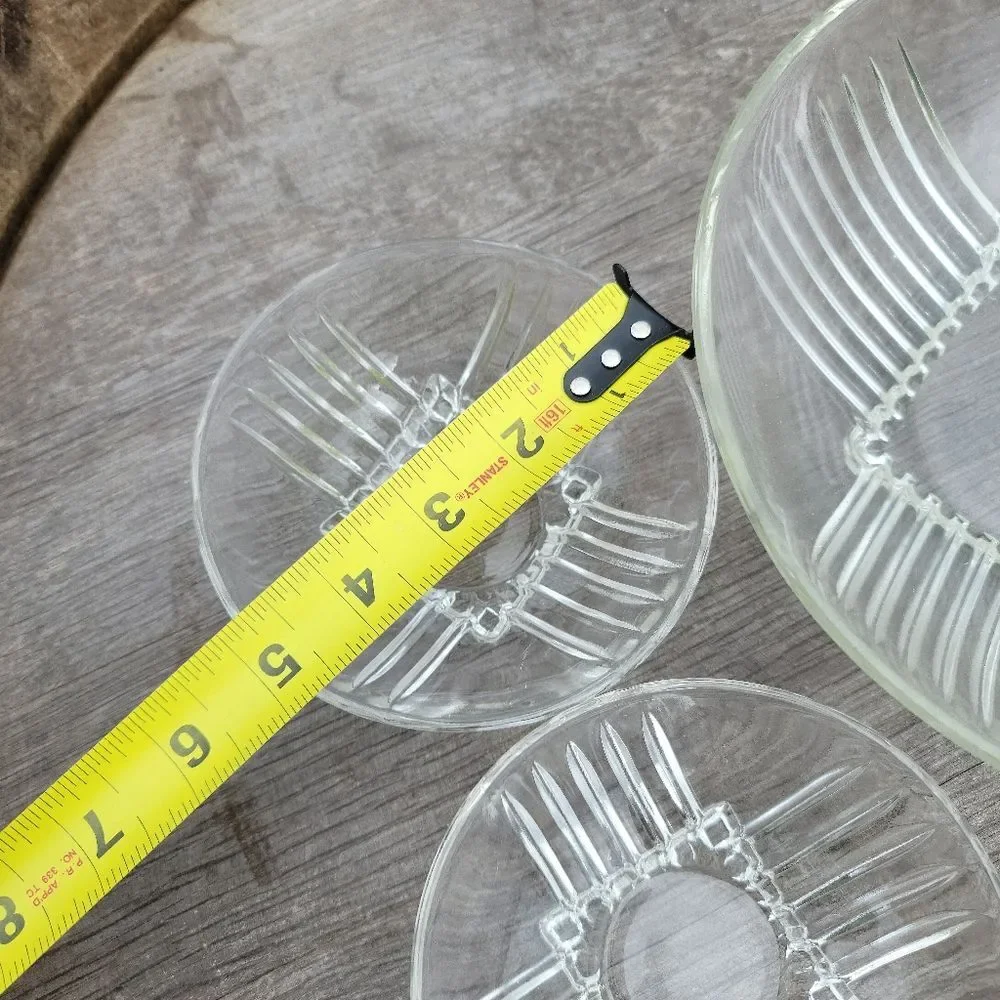 Federal glass serving bowls, with individual portion bowls. Set of 6 sm. 1 Lg.